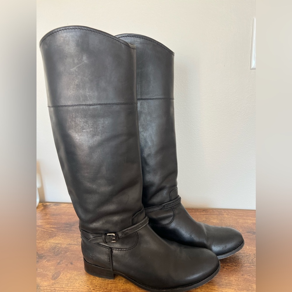 Frye Melissa tall riding boots. Black size 7